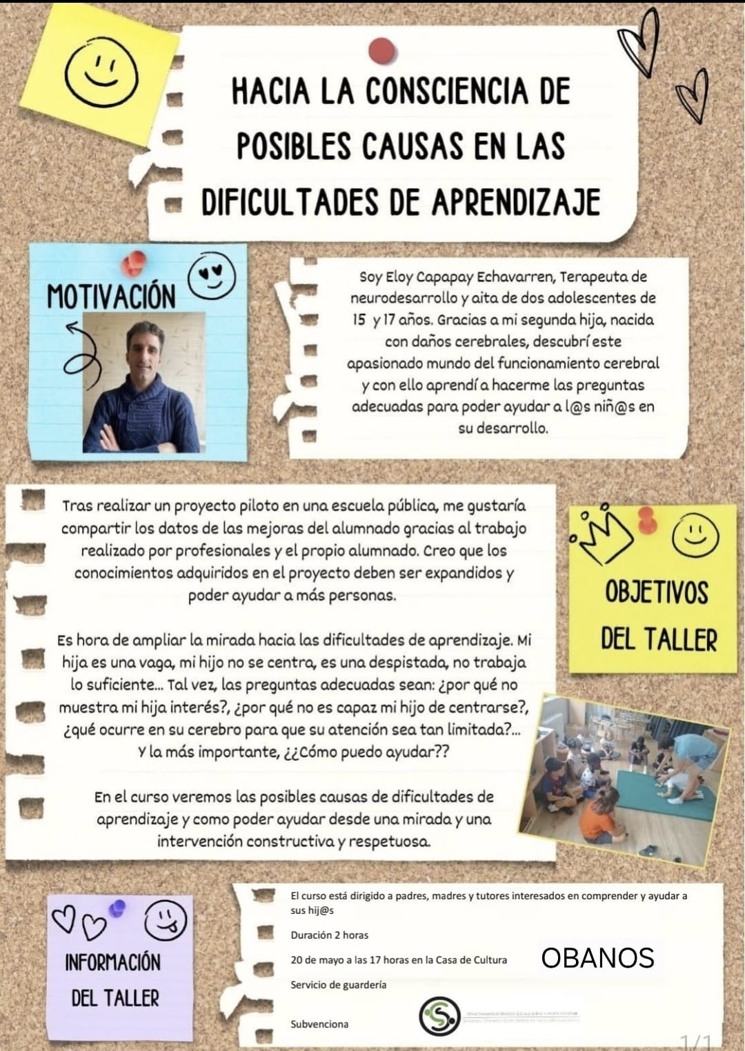 Charla sobre las dificultades de aprendizaje